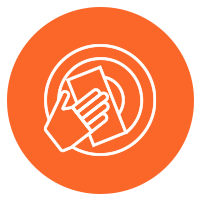 Icon minimaler Arbeitsaufwand beim Geschirrverleih-Service Kiel