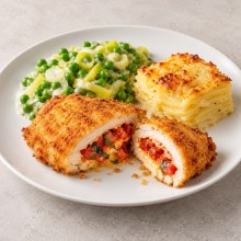 Cordon bleu vom Hähnchen – KI-generiertes Symbolbild